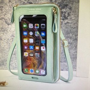 Small Crossbody Touchscreen Phone Bag Mint Wallet Case Mini Shoulder Purse